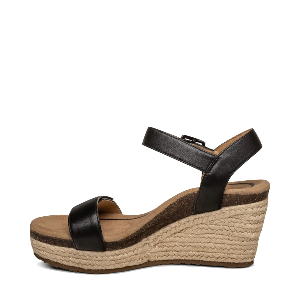 Aetrex Sydney Sandale Espadrille à Bride Quartier Femme en Noir