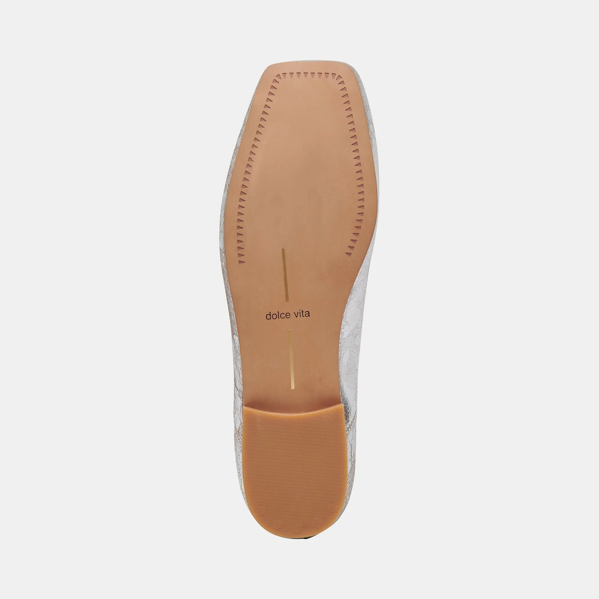 BALLERINES ANISA EN CUIR ARGENTÉ VIEILLI