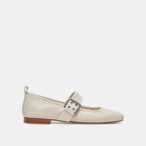 ARORA BALLERINES IVOIRE VERNIS FROISSÉ