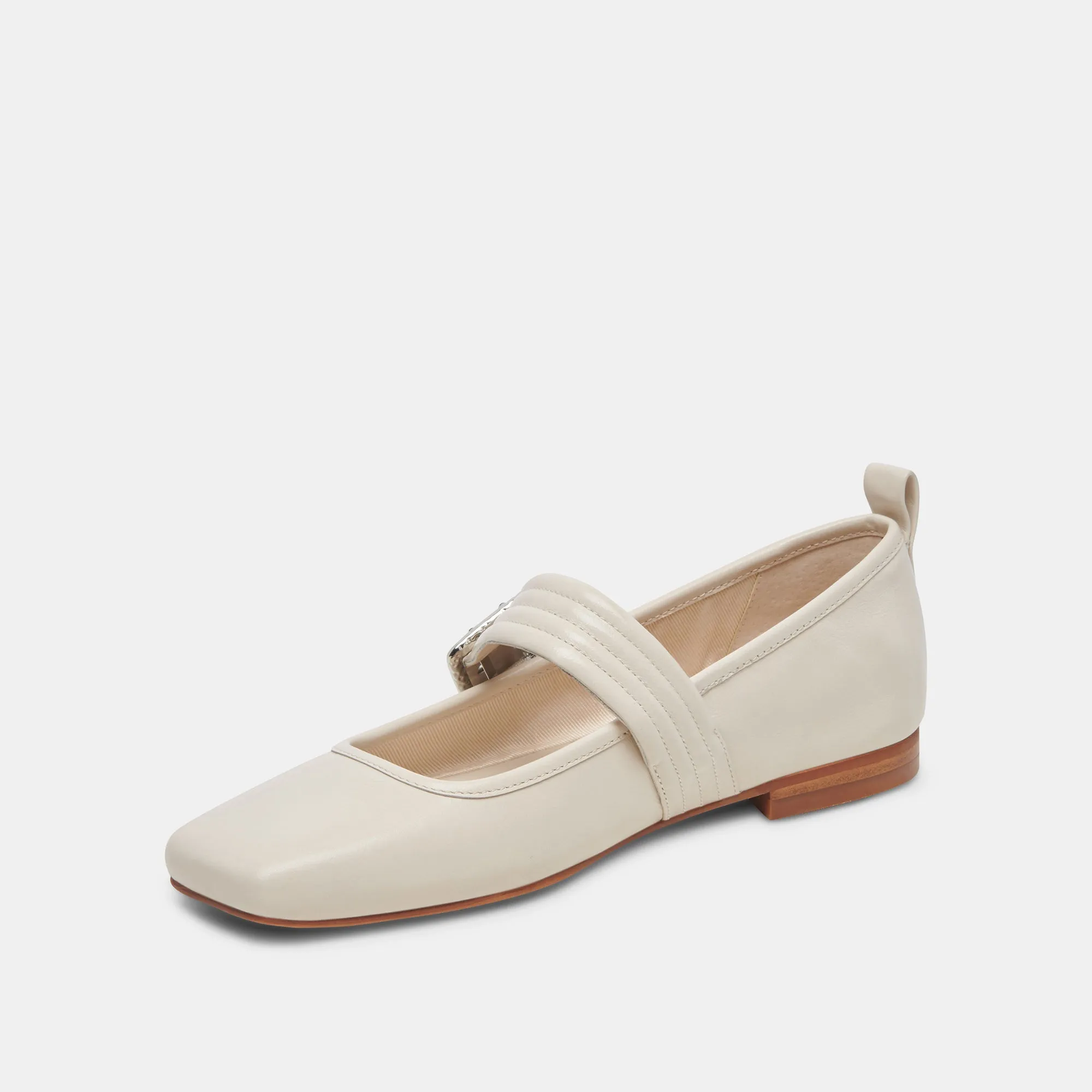 ARORA BALLERINES IVOIRE VERNIS FROISSÉ