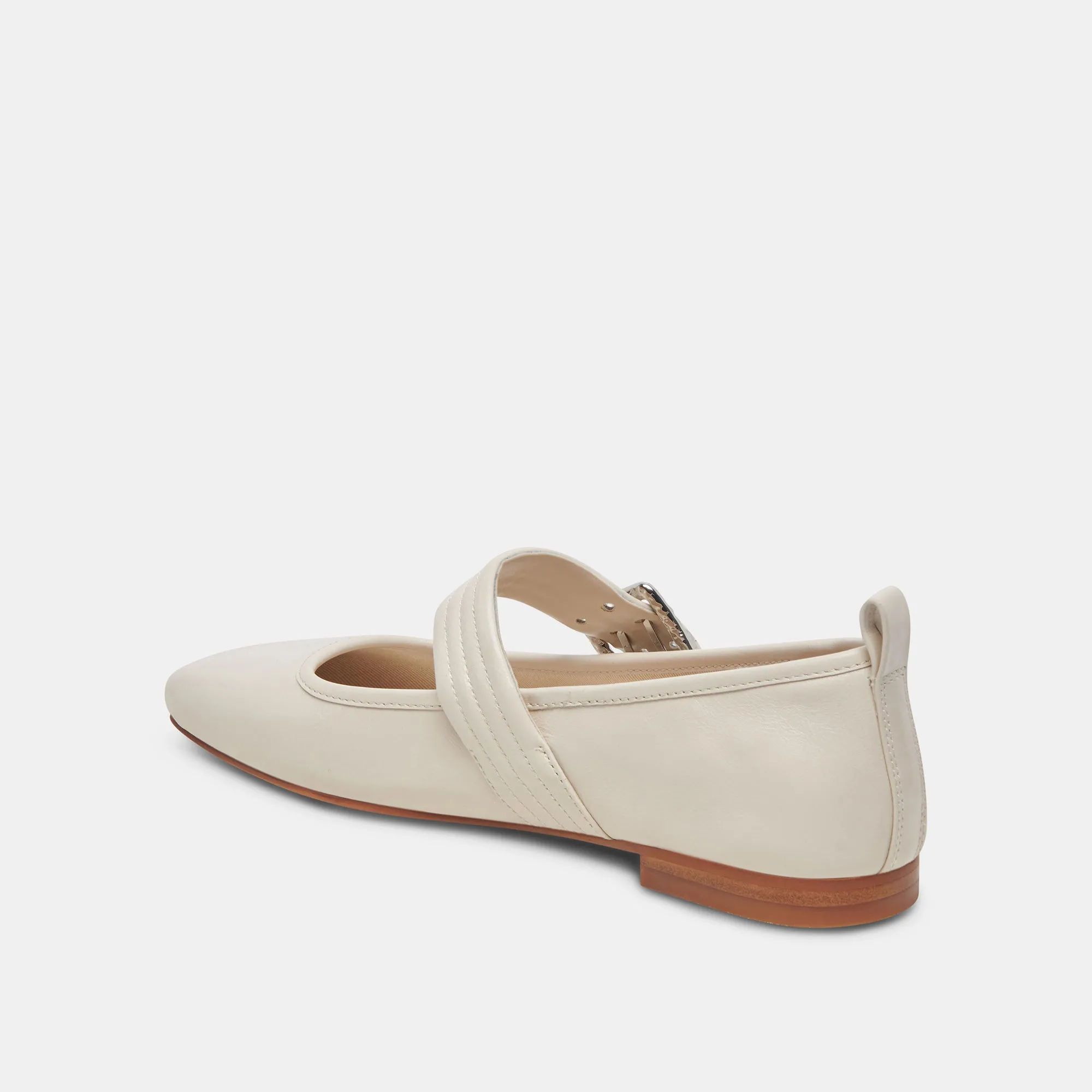 ARORA BALLERINES IVOIRE VERNIS FROISSÉ