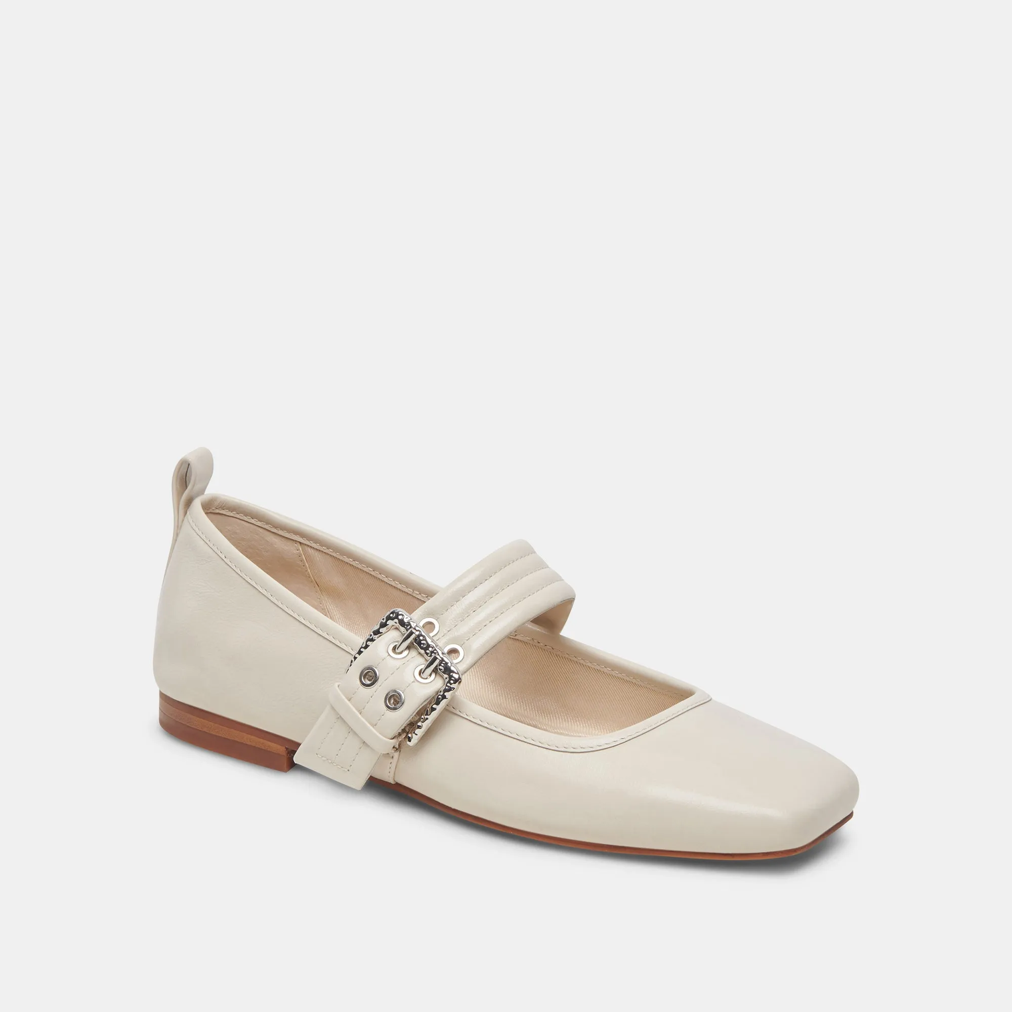 ARORA BALLERINES IVOIRE VERNIS FROISSÉ