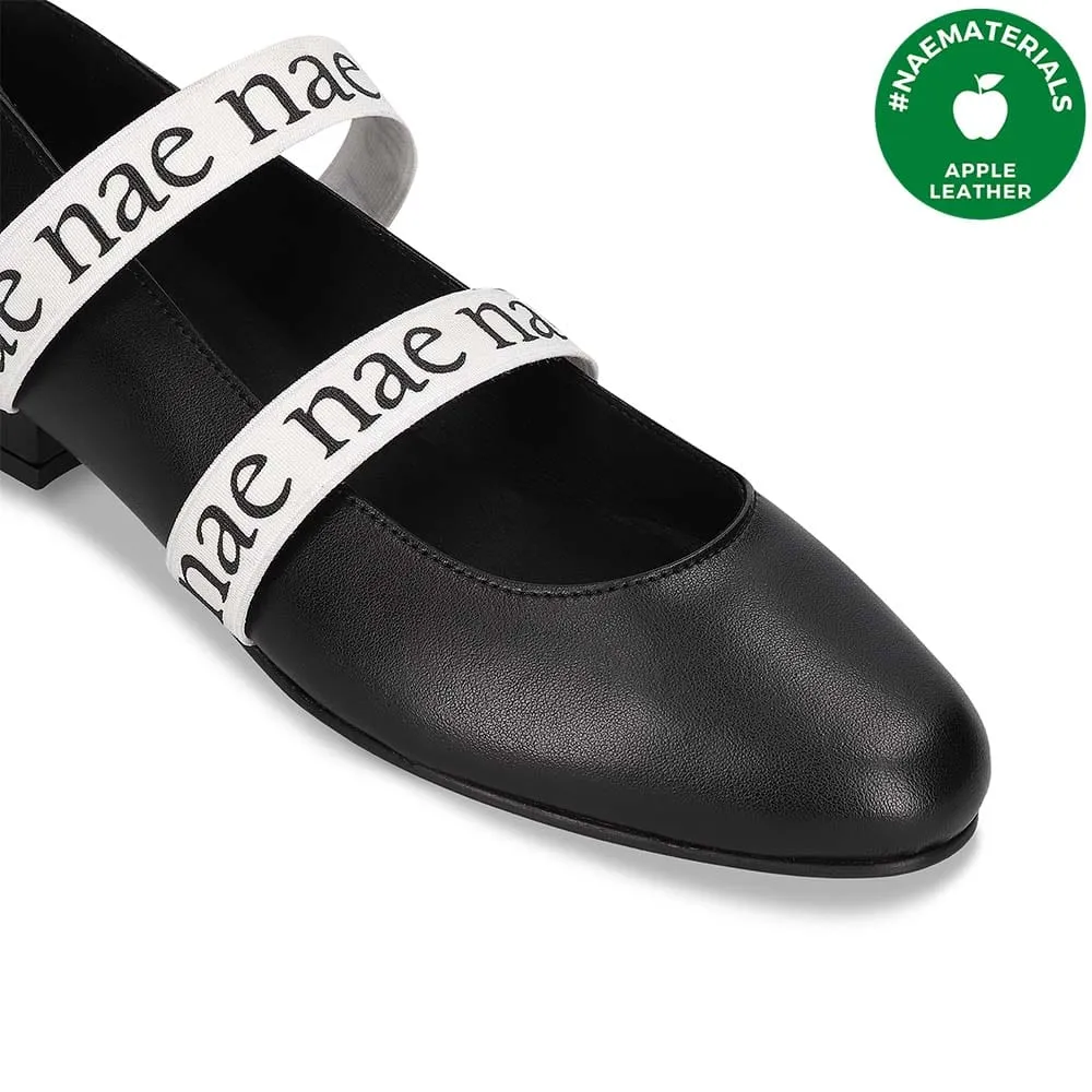 Aure Escarpins à Bride Élastique en Cuir de Pomme Végane | Noir