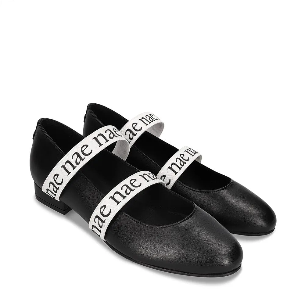 Aure Escarpins à Bride Élastique en Cuir de Pomme Végane | Noir