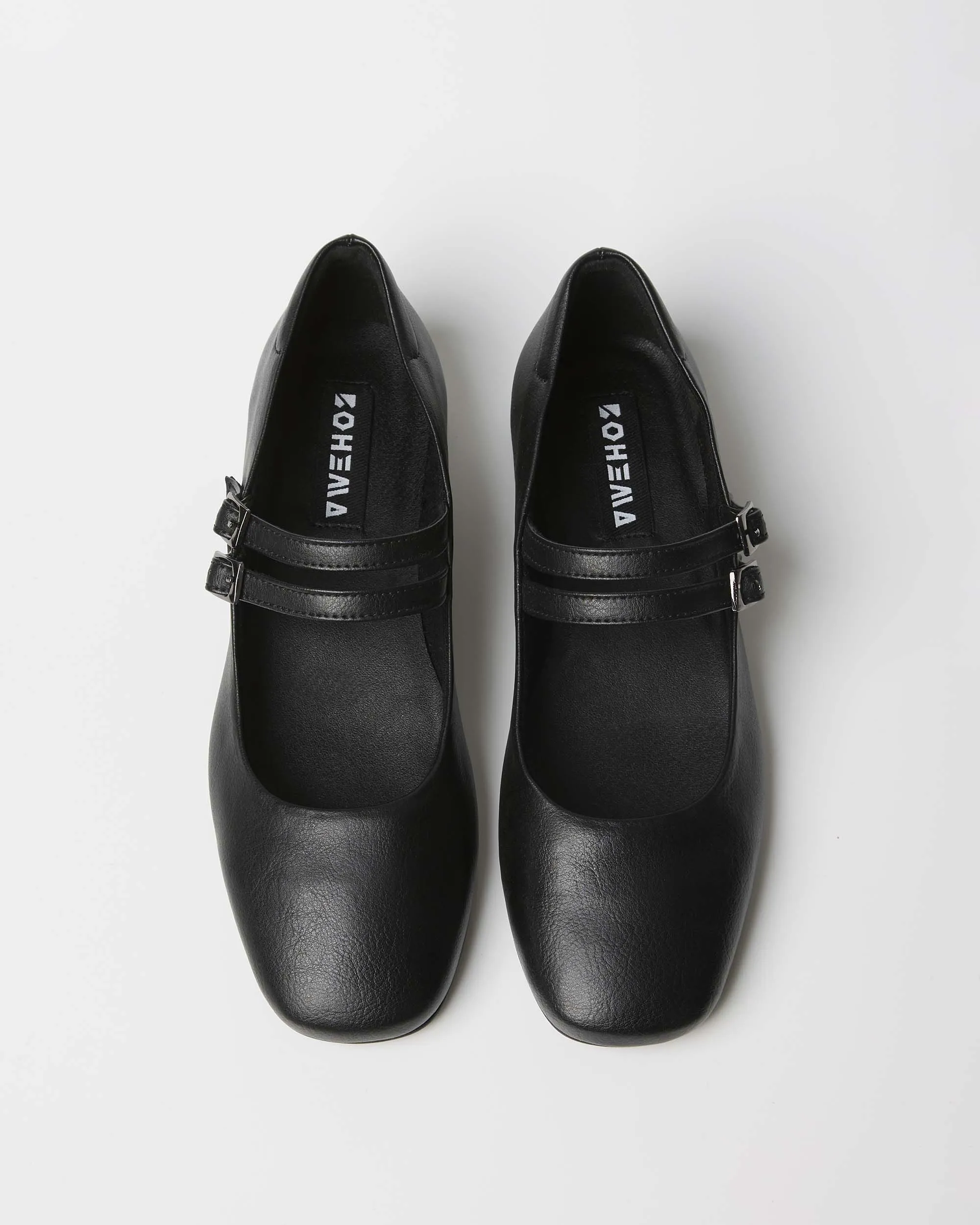 Escarpins Mary Jane Vegan en Cuir de Raisin Blackberry | Noir