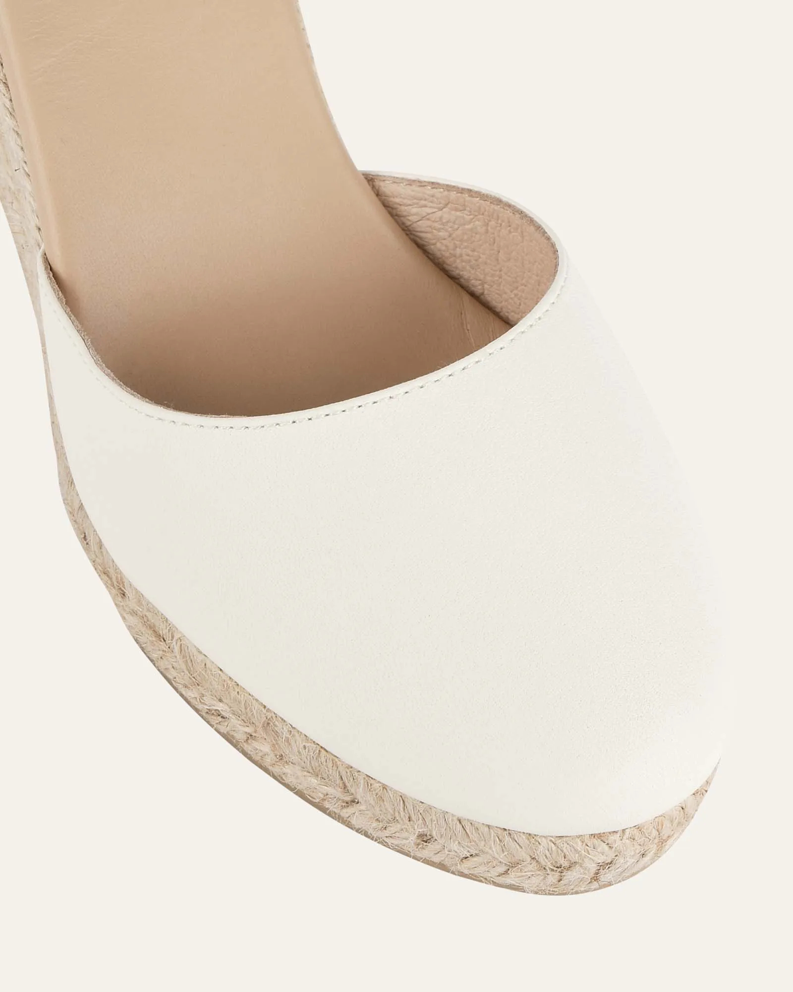 CAIRO ESCARPINS À TALONS HAUTS EN CUIR BLANC CASSÉ