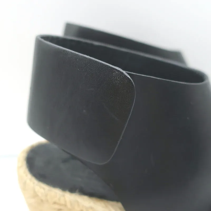 Celine Escarpins Slingback à Wedge en Cuir Noir Taille 37 Talons Ouverts