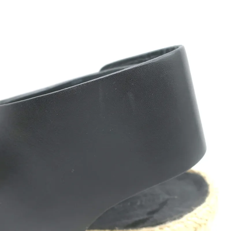 Celine Escarpins Slingback à Wedge en Cuir Noir Taille 37 Talons Ouverts