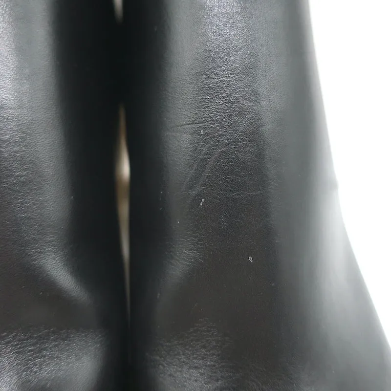 Celine Escarpins Slingback à Wedge en Cuir Noir Taille 37 Talons Ouverts