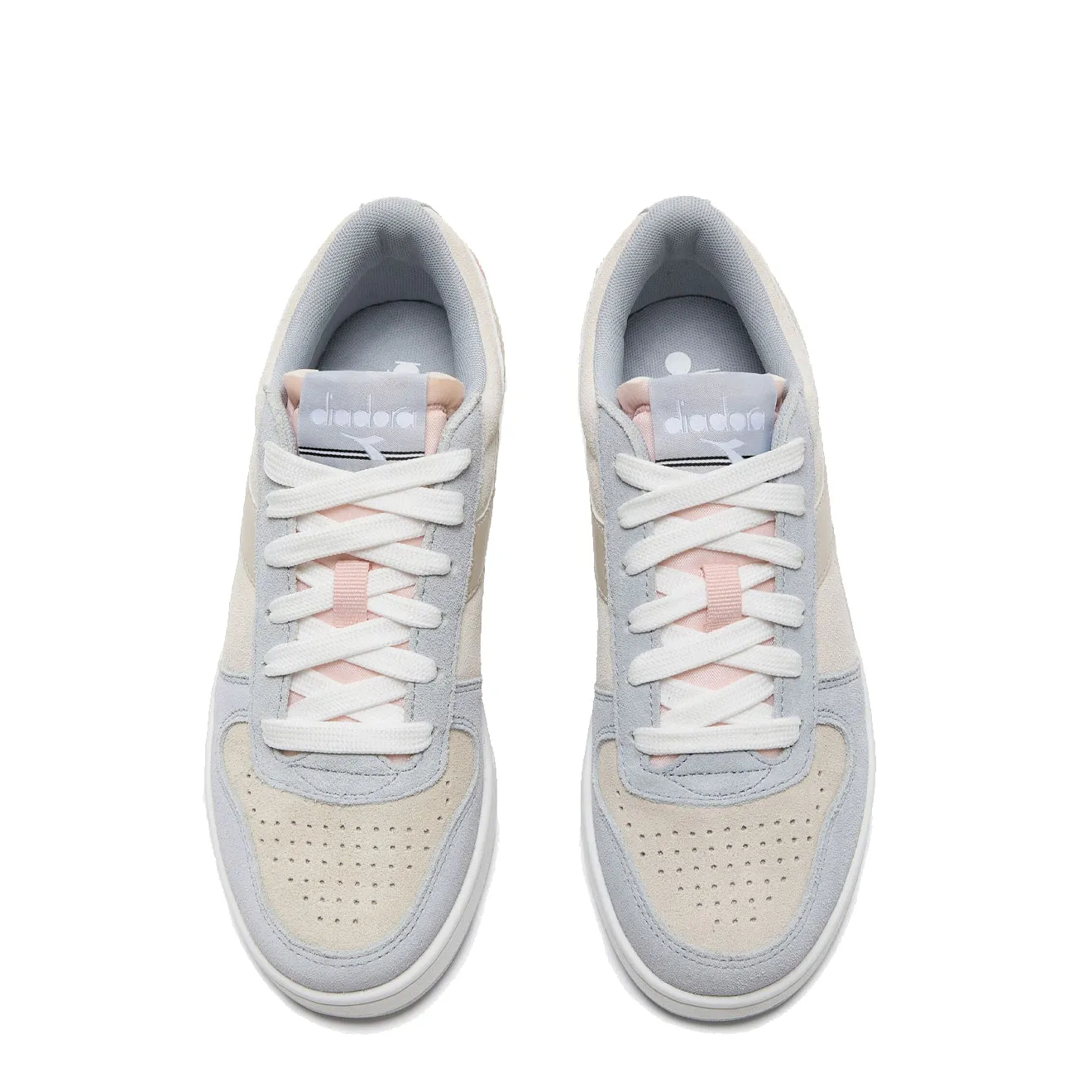 Diadora Magic Basket Low Suede pour Femme Glace Arctique / Blanc Murmuré