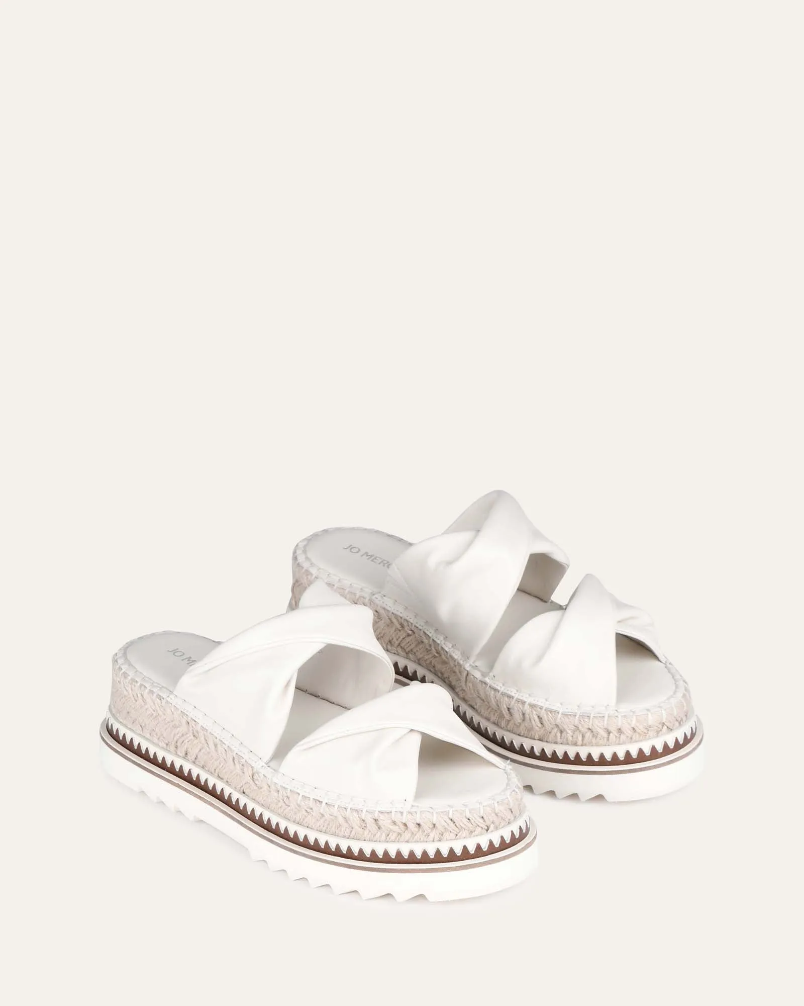 ELENA ESPADRILLES À LACETS EN CUIR BLANC