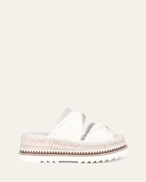 ELENA ESPADRILLES À LACETS EN CUIR BLANC