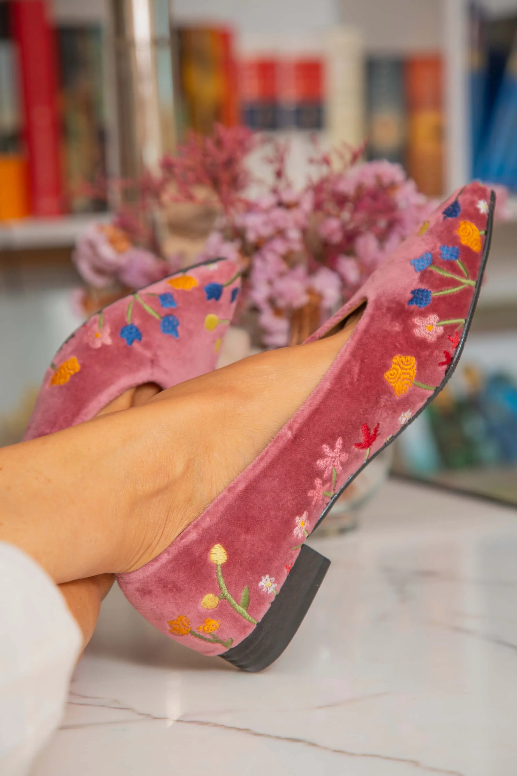 Ballerines véganes en daim écologique Free Flowers | Rose