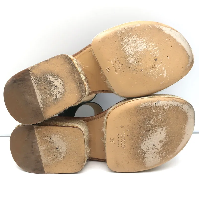 Gabriela Hearst Sandales Plateforme Espadrille en Cuir Noir Ryka Taille 36
