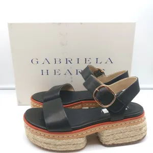 Gabriela Hearst Sandales Plateforme Espadrille en Cuir Noir Ryka Taille 36