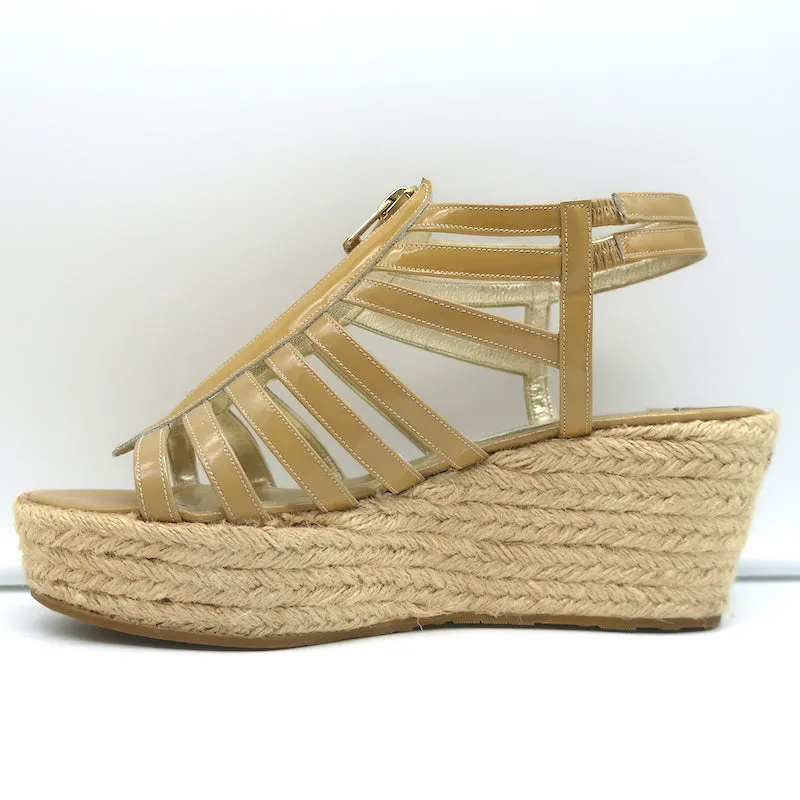 Jimmy Choo Palermo Espadrilles à Wedge avec Fermeture Éclair en Cuir Patenté Nu Taille 39