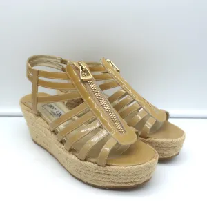 Jimmy Choo Palermo Espadrilles à Wedge avec Fermeture Éclair en Cuir Patenté Nu Taille 39
