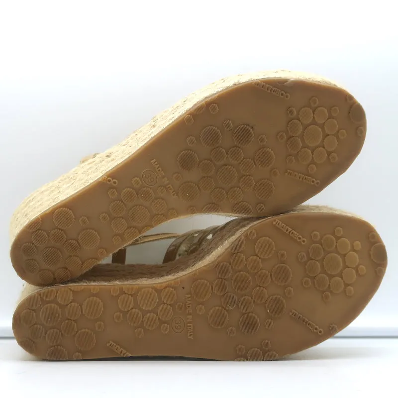 Jimmy Choo Palermo Espadrilles à Wedge avec Fermeture Éclair en Cuir Patenté Nu Taille 39