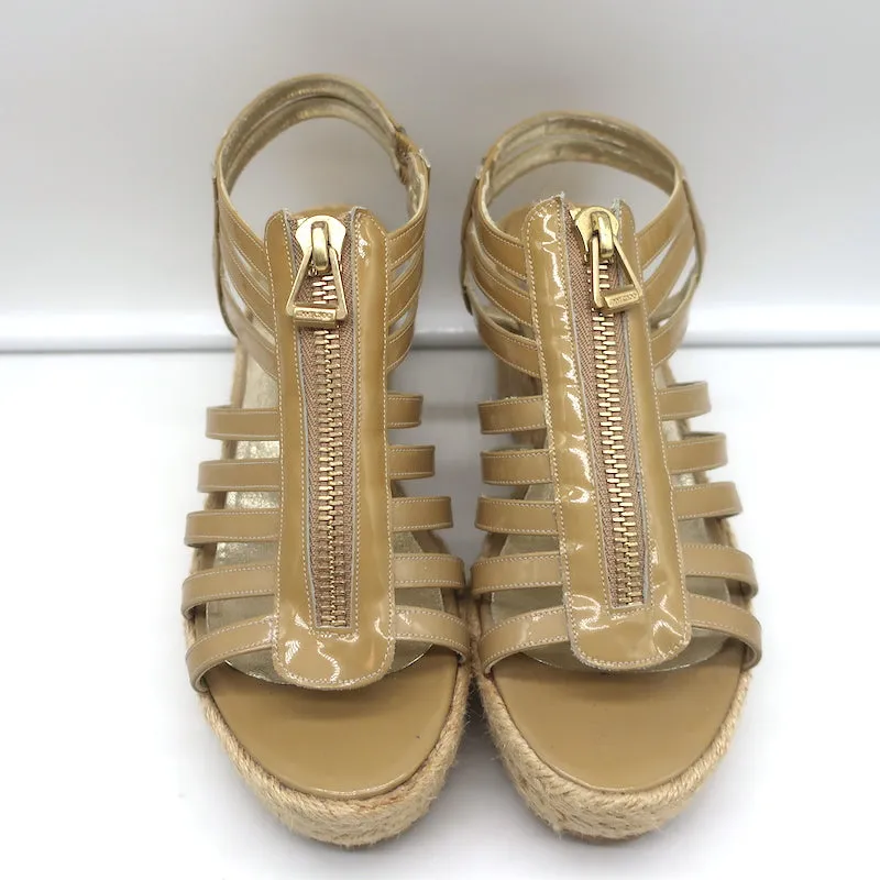 Jimmy Choo Palermo Espadrilles à Wedge avec Fermeture Éclair en Cuir Patenté Nu Taille 39