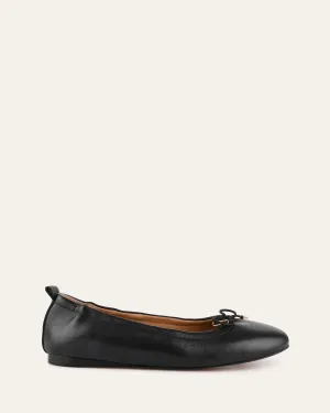 JOLIE BALLERINES DÉCONTRACTÉES EN CUIR NOIR