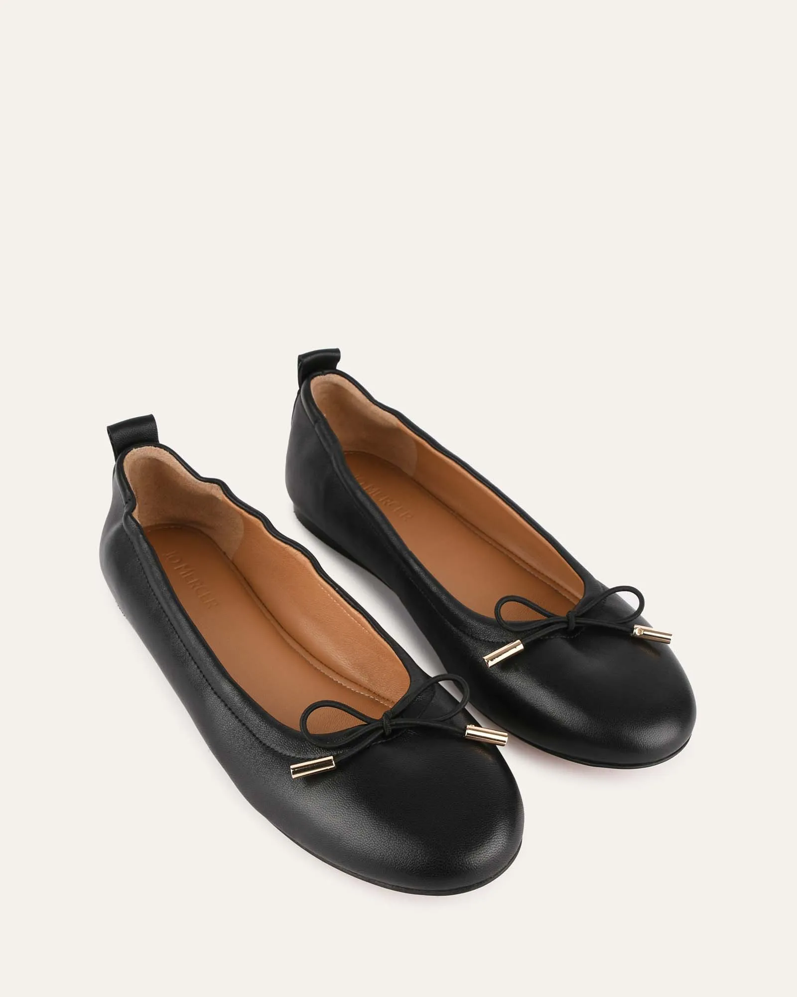 JOLIE BALLERINES DÉCONTRACTÉES EN CUIR NOIR