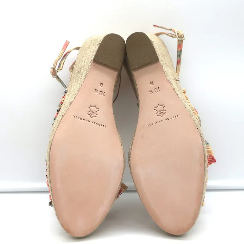 Loeffler Randall Charley Escarpins à Nœuds Floraux à Plateforme Espadrille Taille 10.5 NEUF