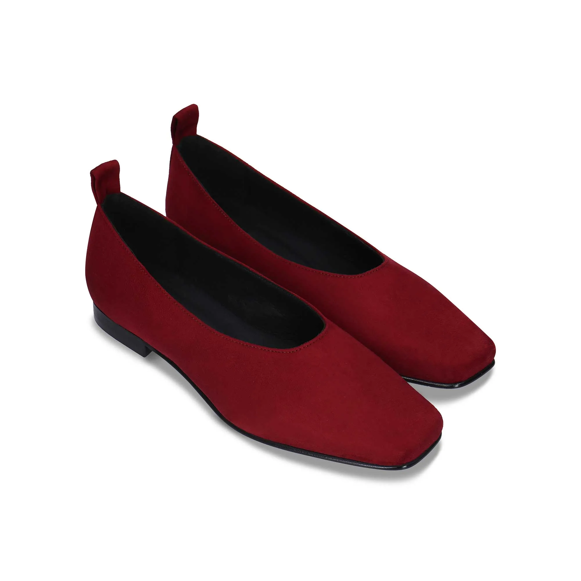 Melita Ballerines Femme en Suédine Végan | Bordeau