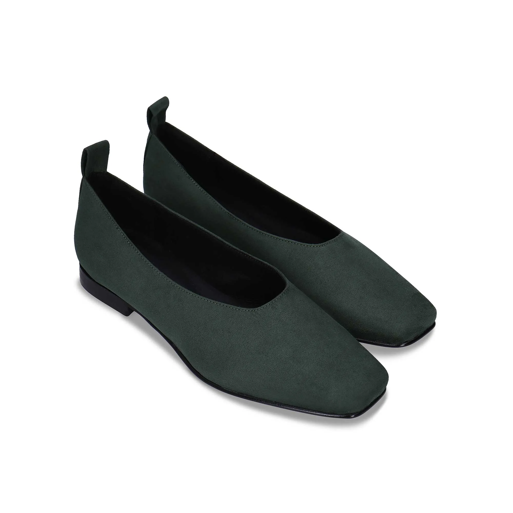 Melita Ballerines Femme en Suédine Végan | Vert