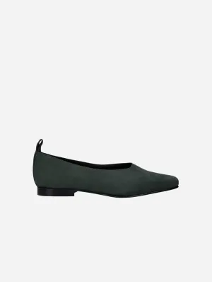 Melita Ballerines Femme en Suédine Végane | Vert