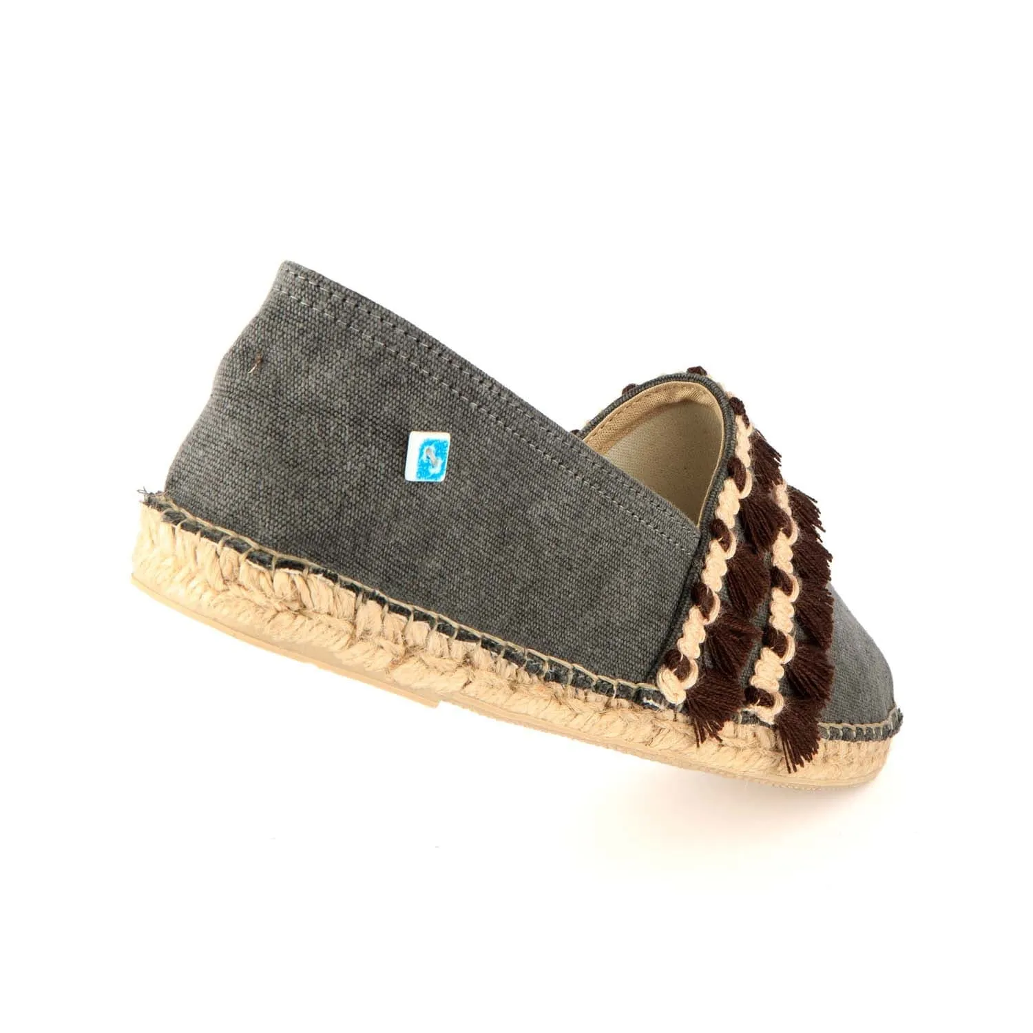 Mes Espadrilles en Coton Végan à Pompons | Noir