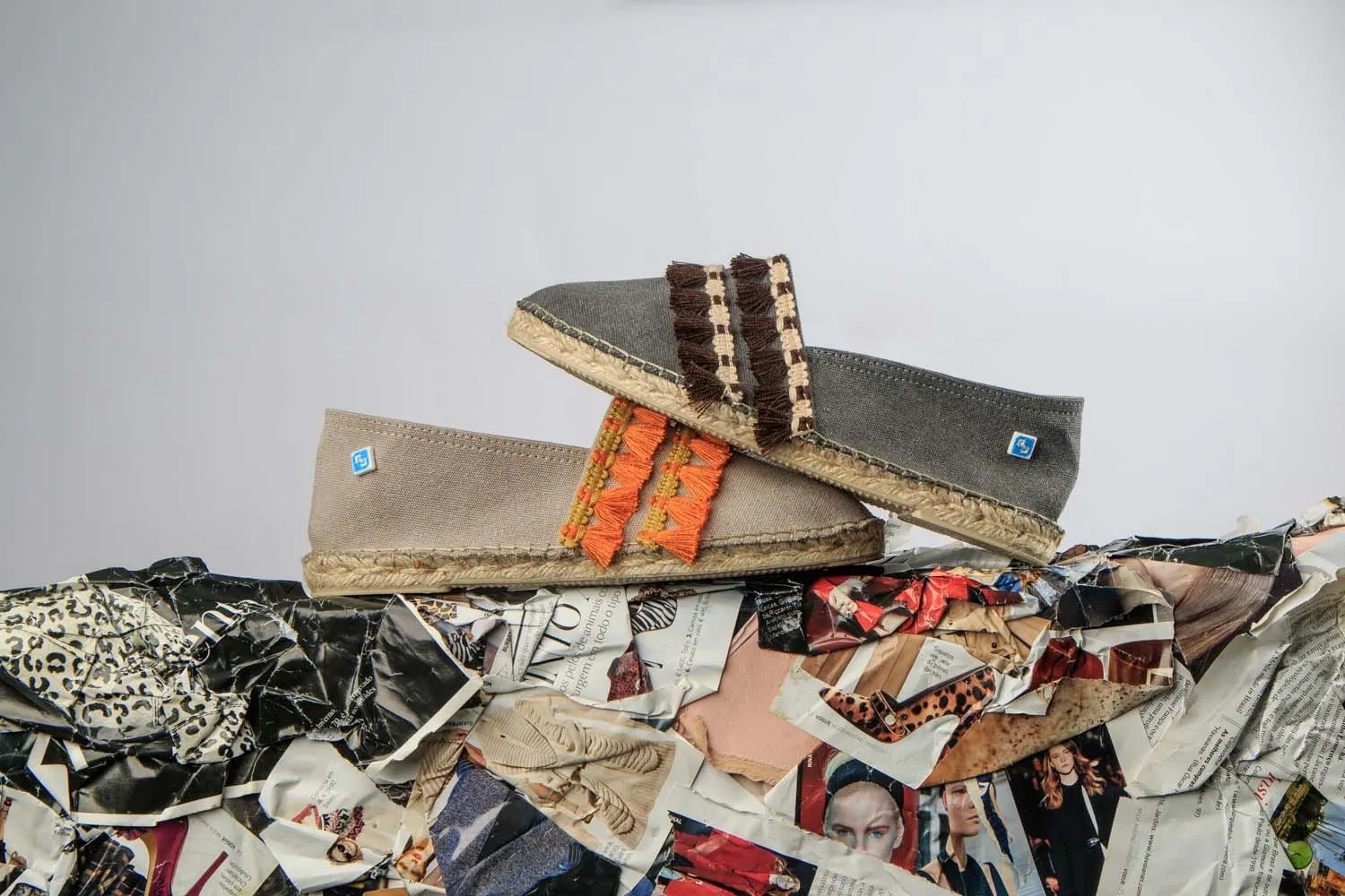 Mes Espadrilles en Coton Végan à Pompons | Noir