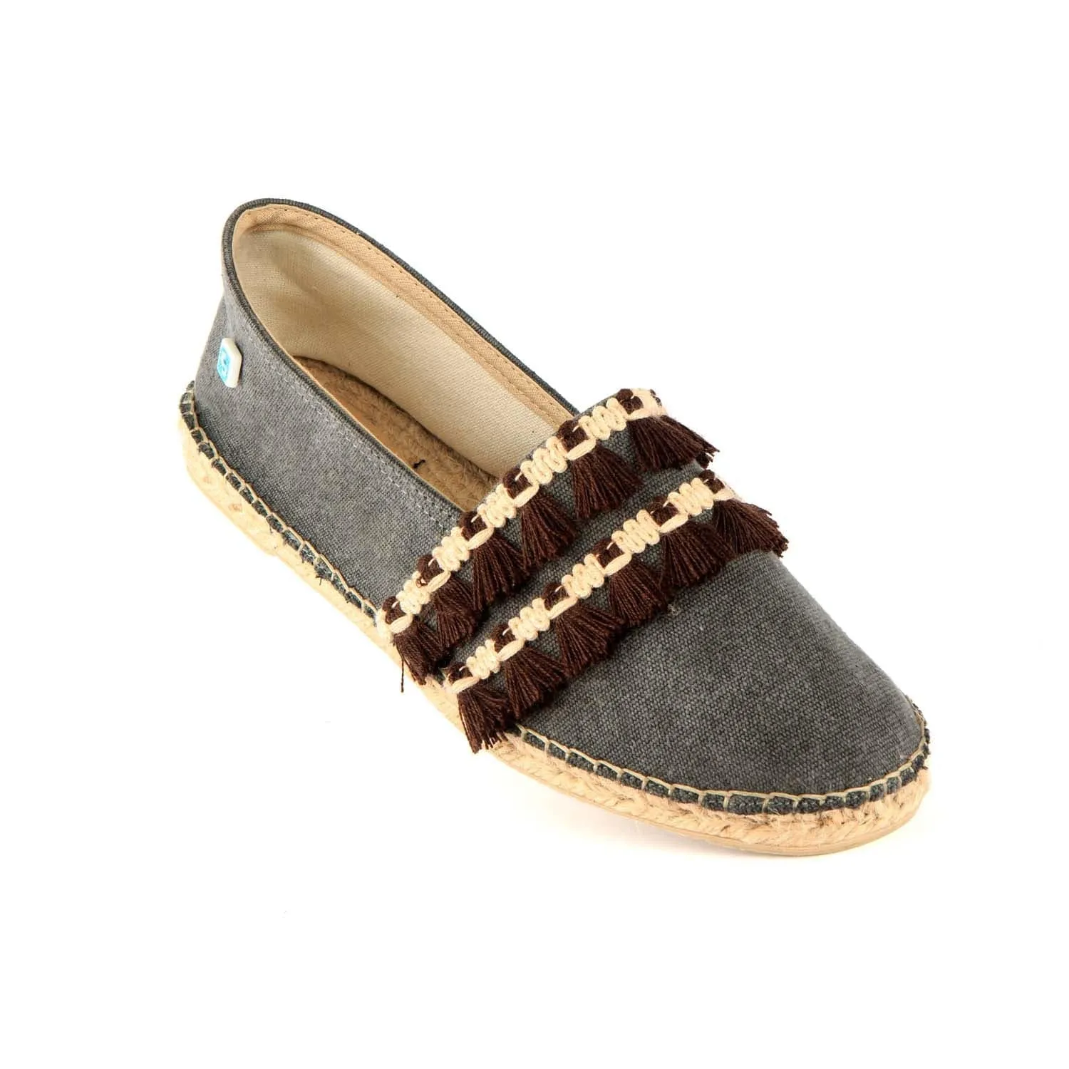 Mes Espadrilles en Coton Végan à Pompons | Noir