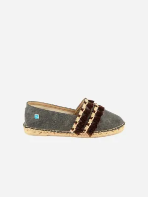 Mes Espadrilles en Coton Végan à Pompons | Noir