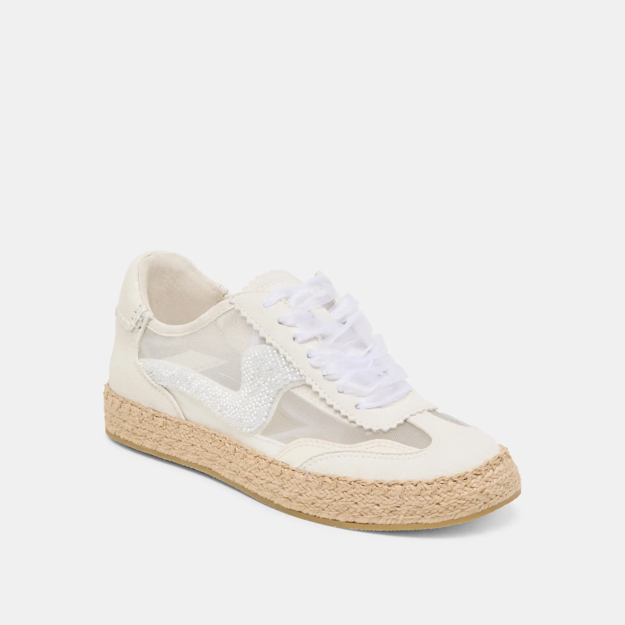 AVIS ESPADRILLE SNEAKERS PERLÉES BLANC MAILLE