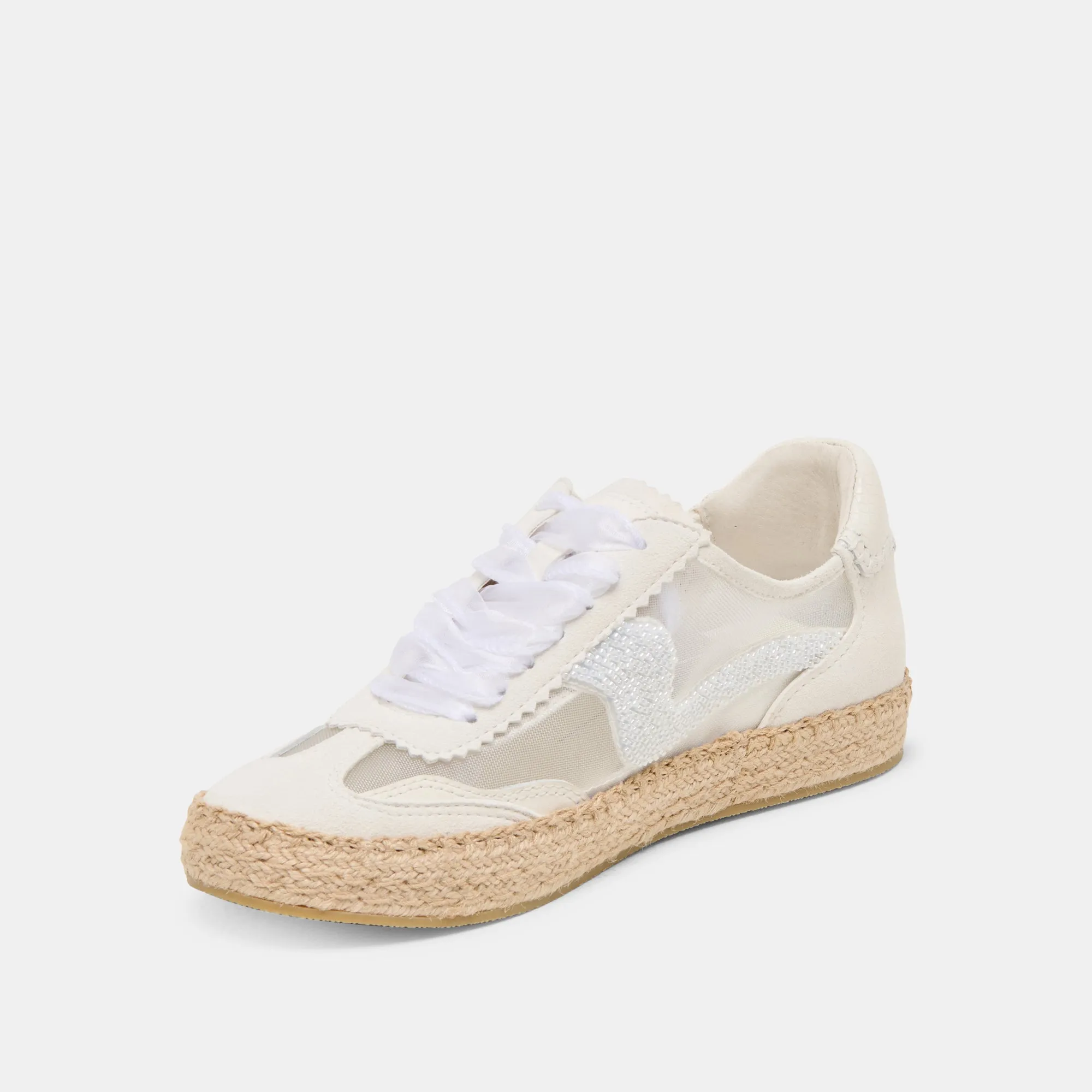 AVIS ESPADRILLE SNEAKERS PERLÉES BLANC MAILLE