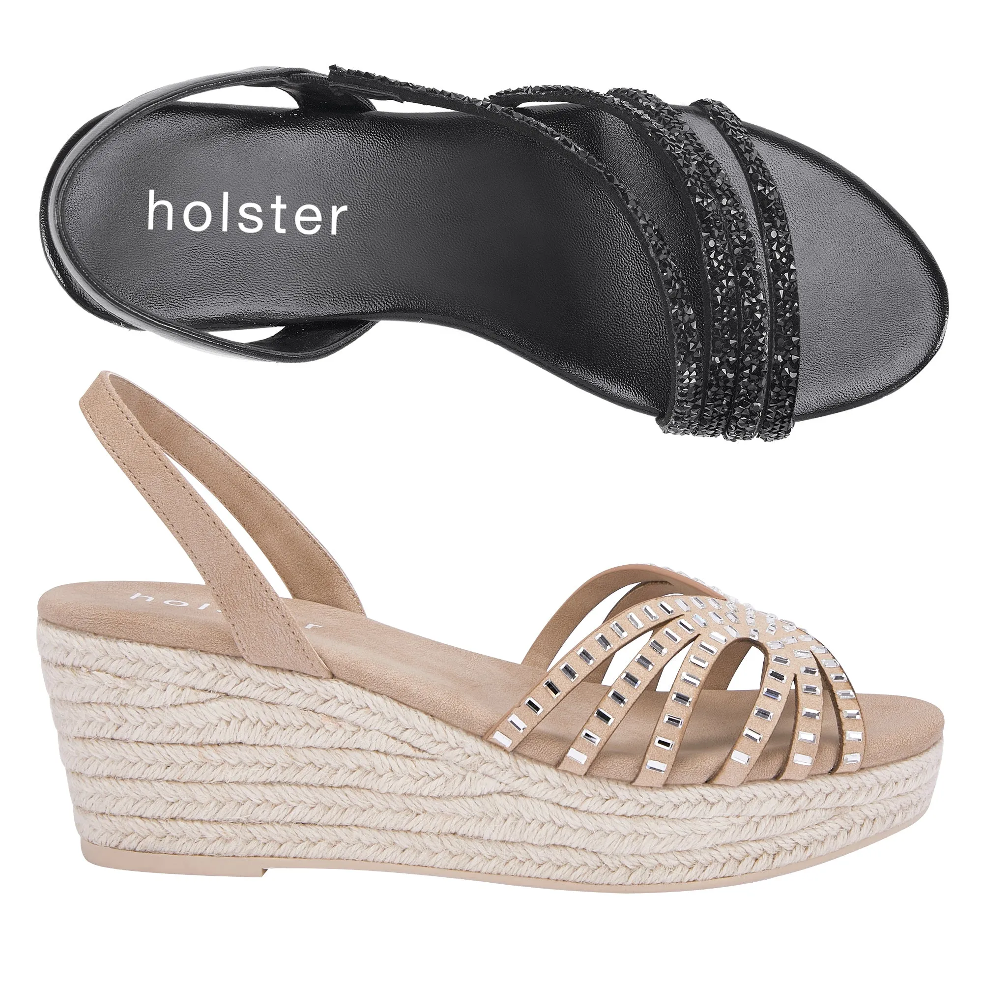 Lot d'espadrilles Party & Mermaid - Noir/Beige