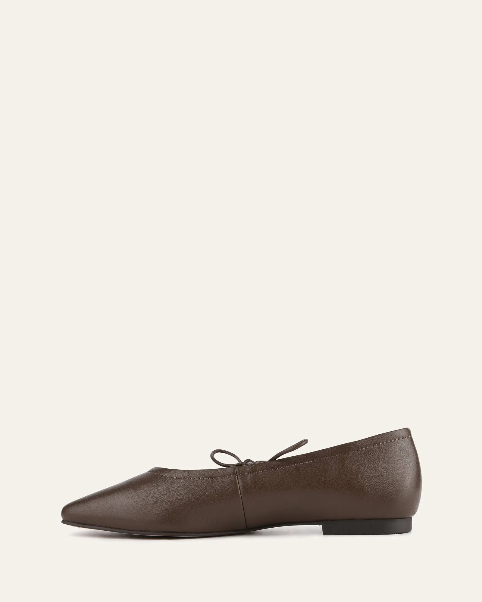 BALLERINES DÉCONTRACTÉES PETAL EN CUIR DE SEIGLE FONCÉ