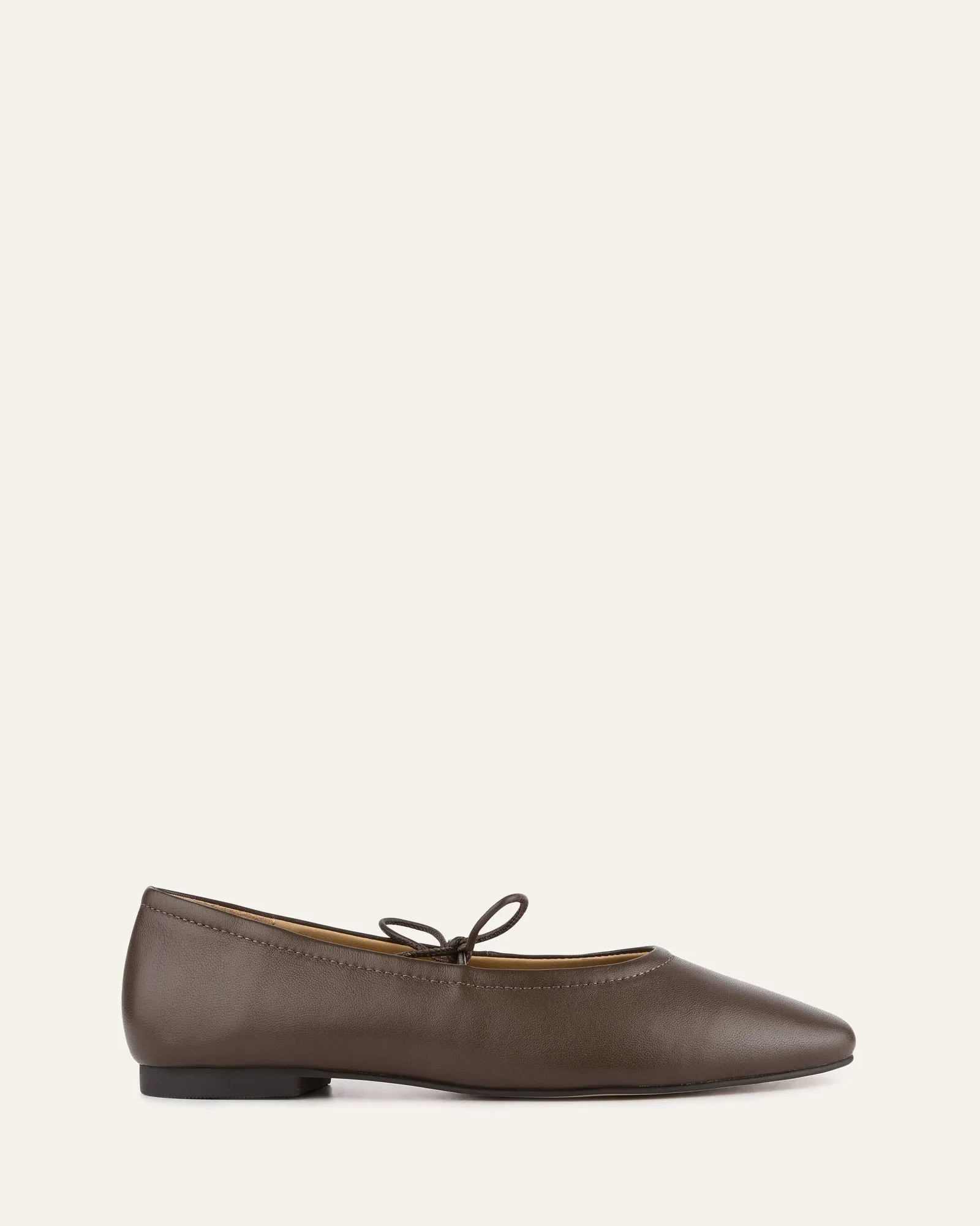 BALLERINES DÉCONTRACTÉES PETAL EN CUIR DE SEIGLE FONCÉ