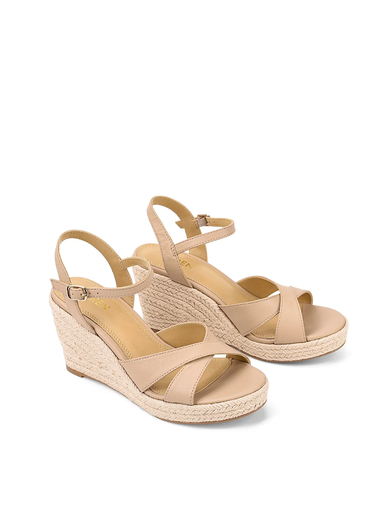 Remmie Rope Wedges - Cuir Nu