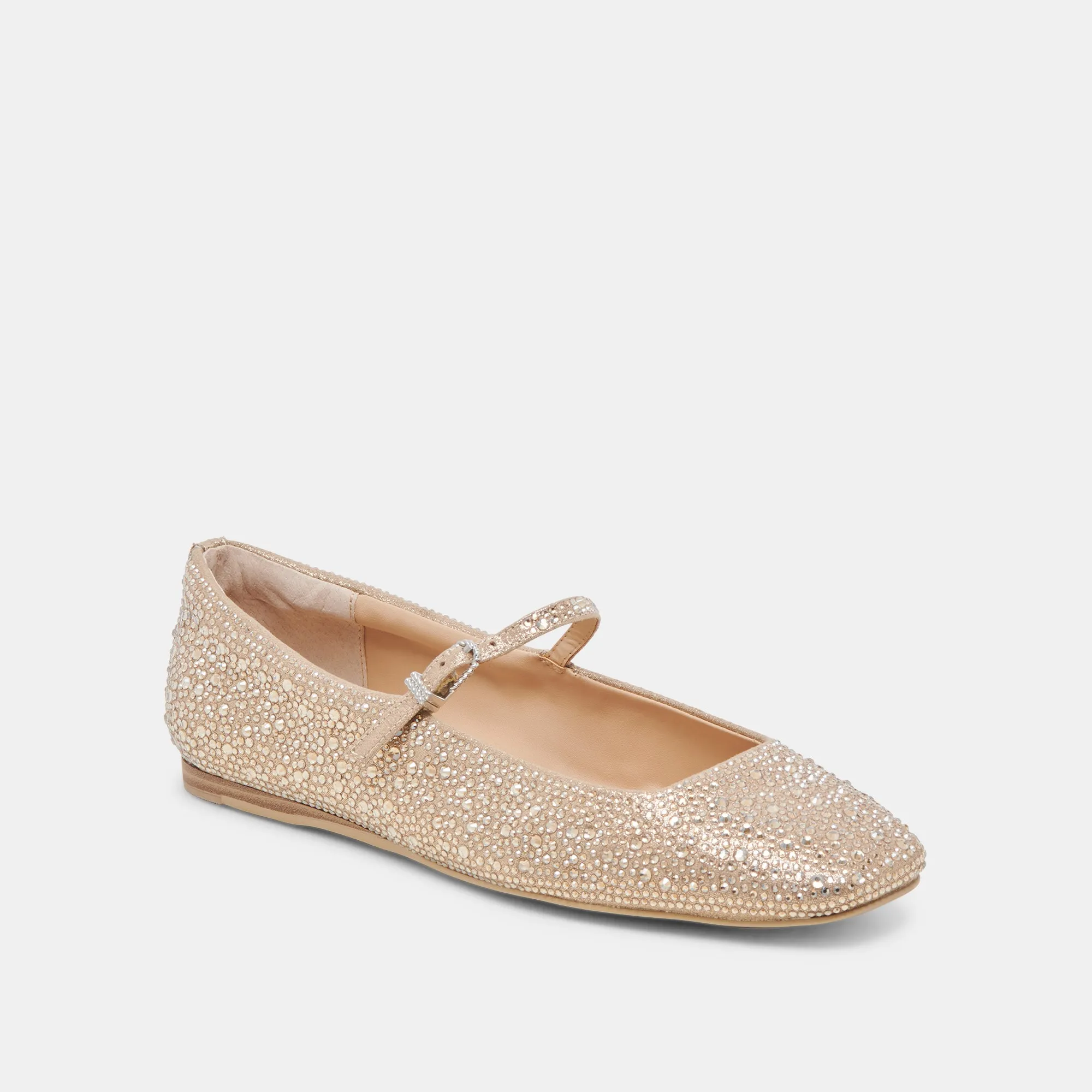 REYES BALLERINES À CRISTAL OR CLAIR CRISTAL