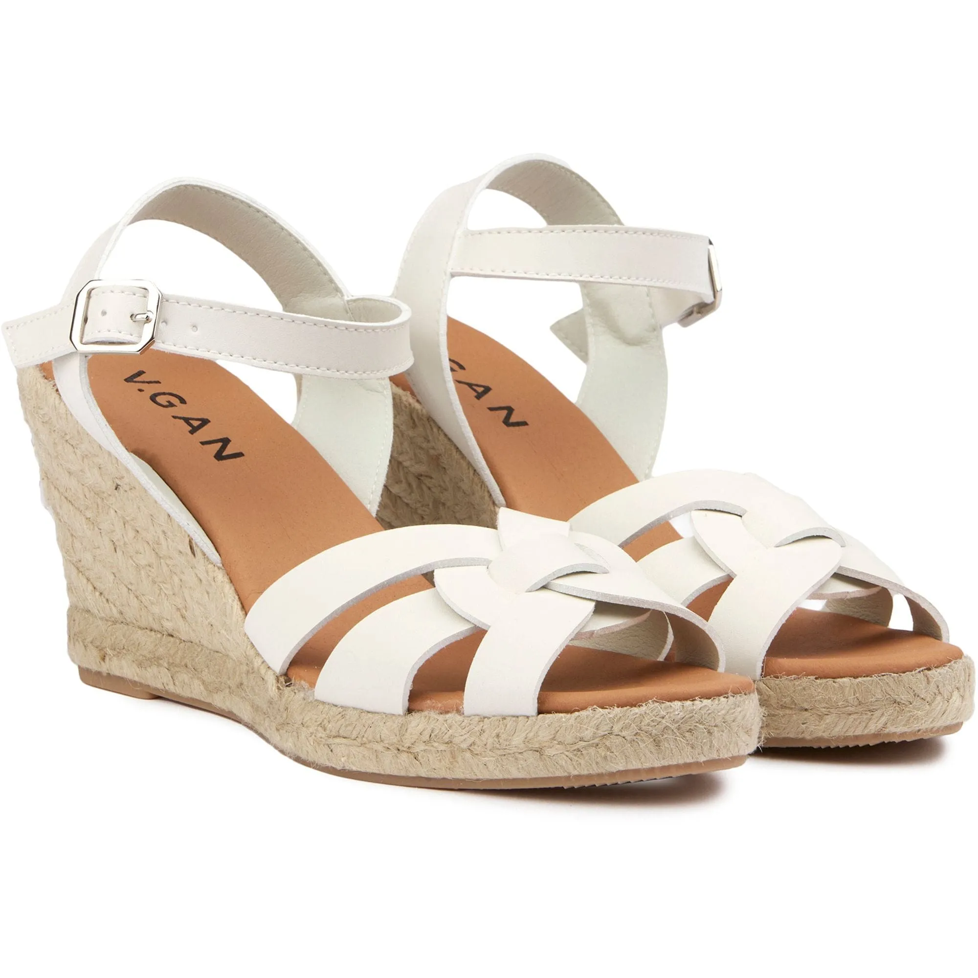 Escarpins compensés en simili-cuir vegan pour femmes Rhubarb | Blanc