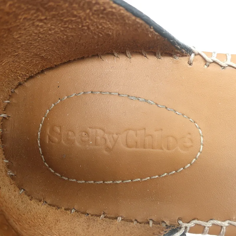 Sandales plateforme espadrilles See by Chloe Glyn en cuir noir taille 39