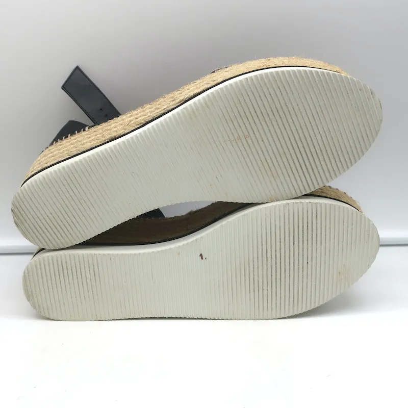 Sandales plateforme espadrilles See by Chloe Glyn en cuir noir taille 39