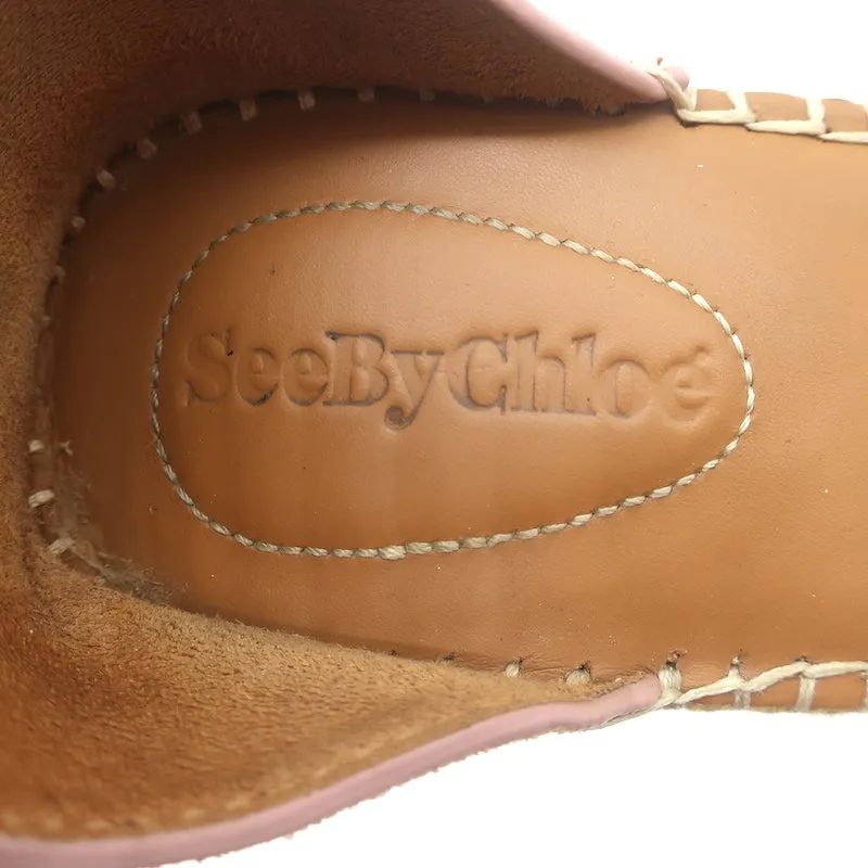 See by Chloé Glyn Escarpins à Plateforme Espadrille à Wedge en Suède Beige Taille 37