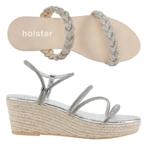 Lot Tiara Espadrille & Viva Espadrille - Beige/Argenté