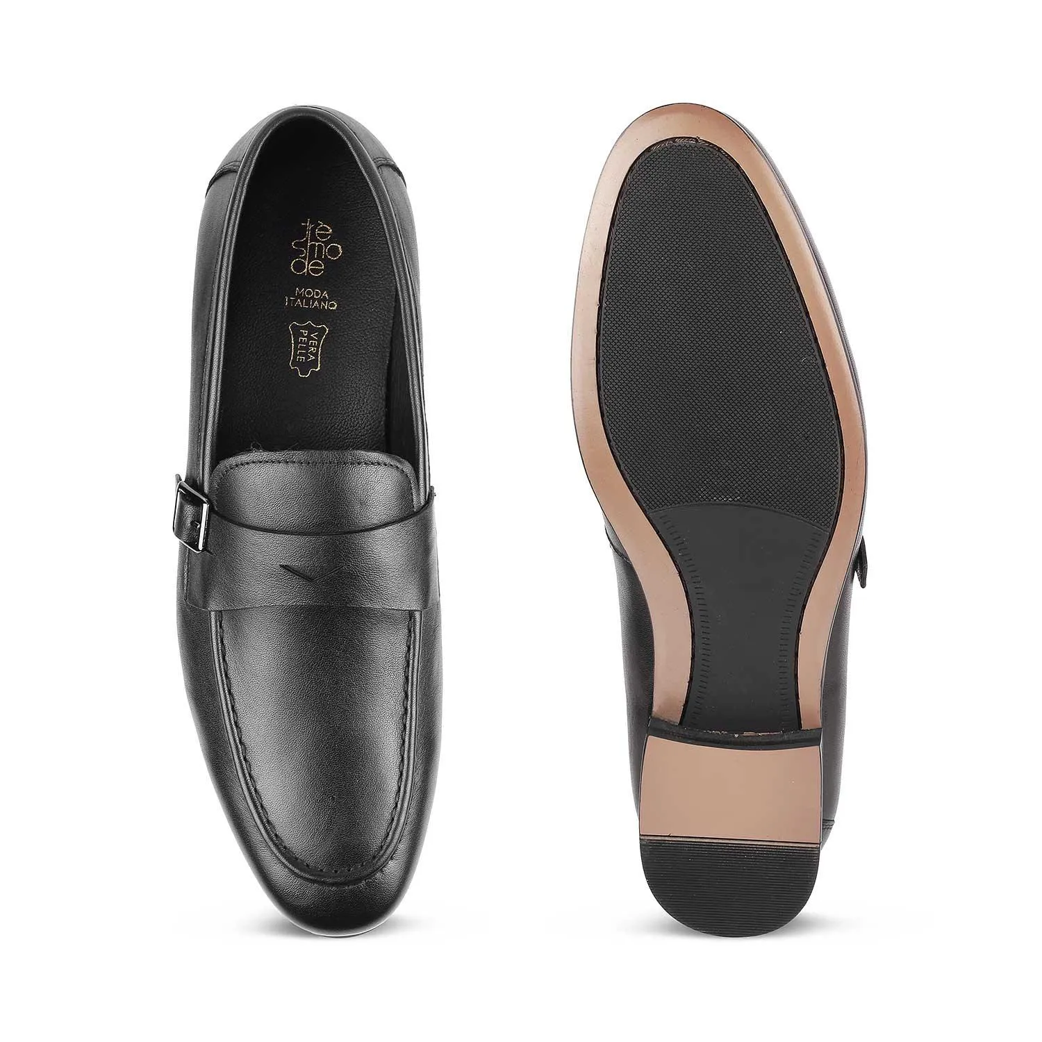 Tresmode Neno Mocassins en Cuir Noir pour Hommes