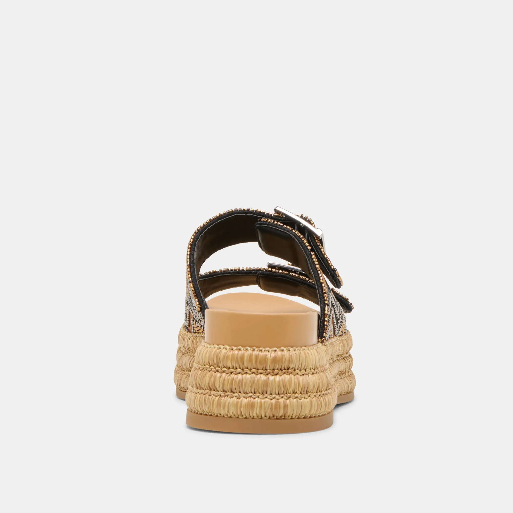 SANDALES WIXIE NOIRES PERLES MULTICOLORES